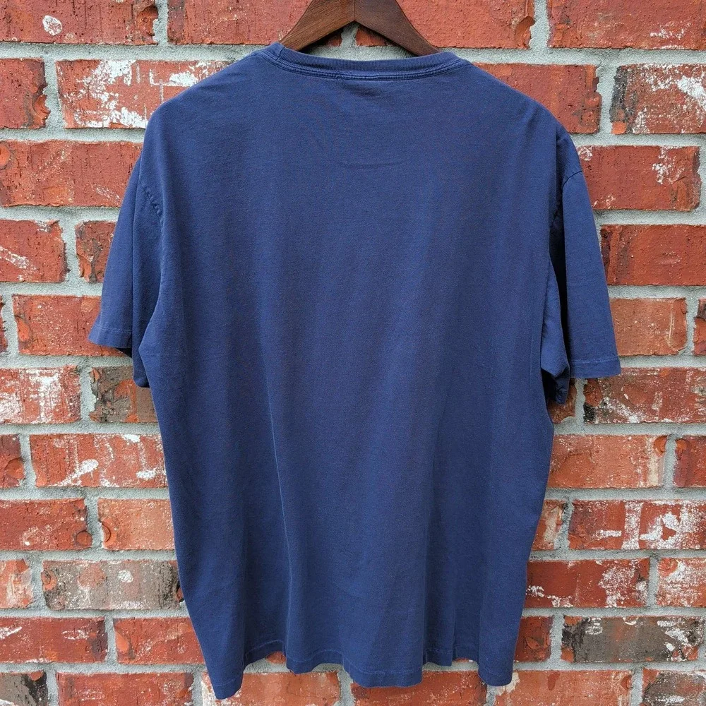 Polo Ralph Lauren Pocket T-Shirt Mens Large Navy Blue Yellow Pony Logo Cotton